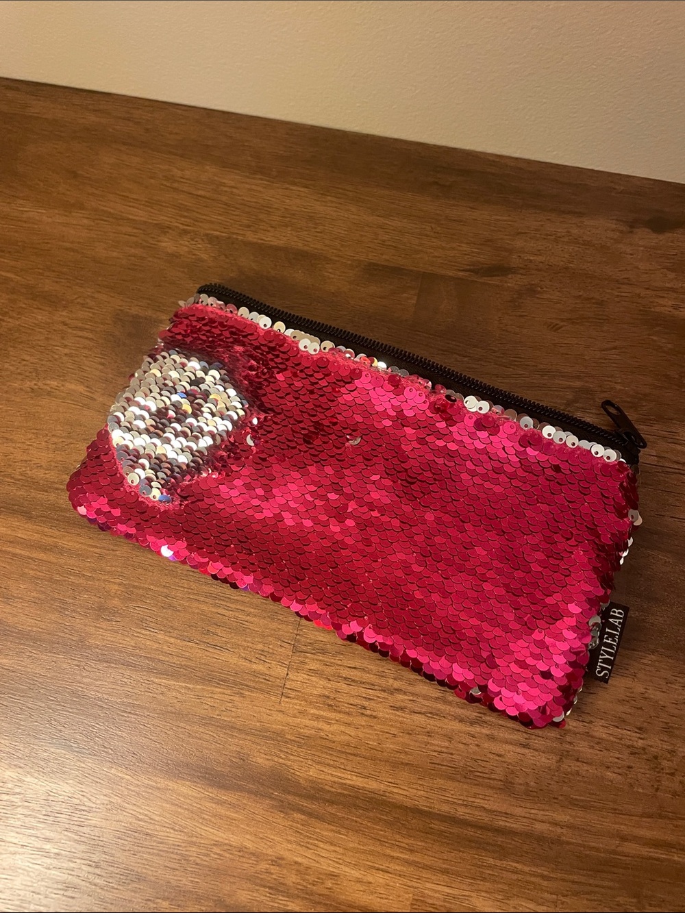 Mstylelab Hot Pink/Silver Sequin Cosmetic Pouch